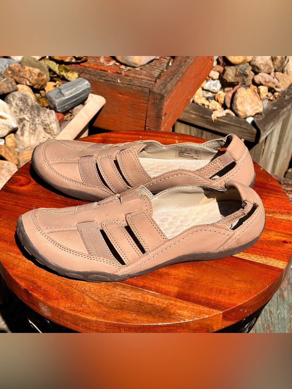 Clarks Women’s Casual Slip-On Shoes in Taupe Beige